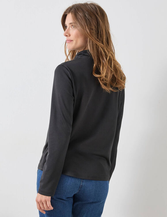 T-shirt col montant zippé manches longues - chaleur intense (noir) T-shirt col montant zippé manches longues - chaleur intense (noir)